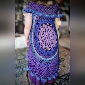 **SOLD** Purple/Blue Lotus Circle Vest